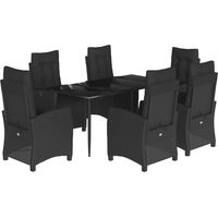 Maison Exclusive - Set de comedor de jardín 7 pzas y cojines ratá