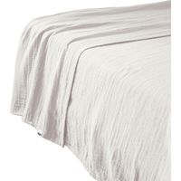 Drap plat 240x300 Gaze de coton unie GAIA coloris Blanc Chantilly