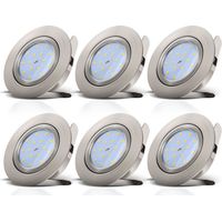 B.K.Licht – Lot de 6 spots encastrables LED ultraplats, orientables et à intensité variable, 5,5 W, blanc chaud 3000 K, spots encastrables, pour diamètre 68 mm