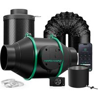 Mars Hydro iFresh 4″ (100 mm) Inline-Rohrventilator und nachfüllbarer Aktivkohlefilter-Kombination mit Drehzahlregler