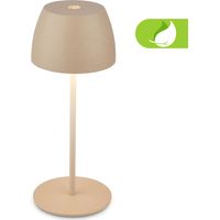 Briloner Serina Mini lampe de table LED lampe de chevet sans fil IP44, à intensité variable, tactile, anti-éclaboussures, sans fil, beige, Ø8 x 20 cm