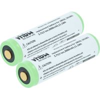 vhbw 2x Batterie compatible avec Olight S2R Baton II, Perun, Javelot, R20 Seeker, R20, Baton Pro lampe de poche ou frontrale (3Ah, 3,7V, Li-ion)