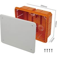 Cassetta Di Derivazione Da Incasso Muro IP40 Con Coperchio e Viti 294X152X70mm