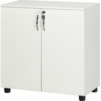 Armoire de rangement avec serrure 2 portes 2 étagères 80x40x80 cm Blanc