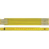BMI Meterstab 9002, Holzgliedermaßstab, Farbe gelb, Länge 2 Meter, Buchenholz