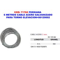 GAVIOTA Cable de acero galvanizado de 6 metros para torno de elevación PERSIANA 06129002