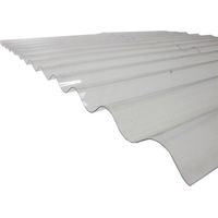 Plaque polycarbonate ondulée translucide (PO 76/18 - petite onde) - Coloris - Translucide, Largeur totale de la plaque - 90cm, Longueur totale de la plaque - 2.5m