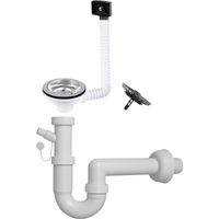 Sifone lavello a 1 via attacco 1"1/2 con pilettone eco e scarico lavastoviglie - S471710