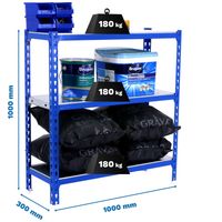 Simonrack ohne Schrauben leichte Metallregal blau/g galvanisiert
