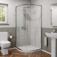 800x800mm Quadrant Shower Enclosure 6mm Glass Walk In Cubicle Framed Tray Waste