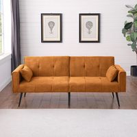 Canapé-lit rembourré de style japonais — Un canapé-lit en tissu confortable, pliable et réglable de 68 pouces, idéal pour les maisons, les dortoirs, les chambres d'amis et les espaces compacts.
