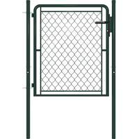 Portillon de ClĂ´ture Porte Portillon Portail de jardin Acier 100x100 cm Vert 14215