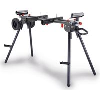 Practixx Support de scies PX-UG-2000R - Extensible 1185-2000mm - Hauteur réglable 900/100mm - Guidage à roulette - Charge admissible 200 kg - Facilement transportable - Pour scies à onglets/radiales