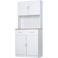 Credenza Cucina con Armadietti a 2 Ante e Cassetto , 80x40x180cm, Bianco