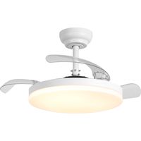 Parrot Uncle 91cm Ceiling Fan with Light, Retractable Blades, Silent DC Motor, Reversible 6-Speed Fan with Remote Control & Timer, Modern White Ceiling Fan