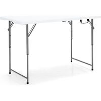 Table pliante table de pique nique double pliante avec reglage en hauteur blanc 883