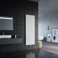 SONNI Paneelheizkörper Vertikal Flachheizkörper Weiß Doppellagig 1800x616mm Heizung Heizkörper mit Chrom Multiblock Hahnblock Heizkörper Thermostat