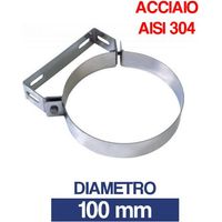 COLLARE FISSAGGIO A MURO IN ACCIAO INOX REGOLABILE PER TUBO CANNA FUMARIA 24433V Ø 100 (24573)