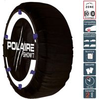 Chaussette neige 2 unités pour pneu 245/45R16 – Montage facile avec élastique monobloc – S53S7IA17 – Polaire