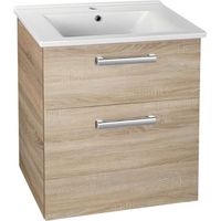 Aqualine Vega - Mobile lavabo, 62x73x44 cm, 2 cassetti, rovere platino VG863