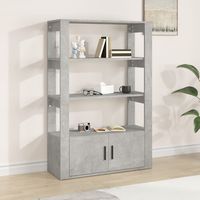 Vidaxl – Buffet en bois d'ingénierie gris béton 80x30x119,5 cm – Grand espace de rangement avec étagères – Résistant à l'humidité