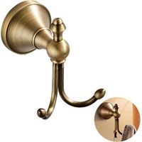 Double crochet mural vintage en laiton pour salle de bain bronze antique antique, porte-serviettes, peignoirs, cintres cuisine, bain, grande capacité charge -
