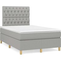 Boxspringbett mit Matratze Hellgrau 120x190 cm Stoff