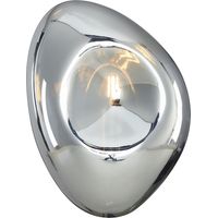 Applique Contemporanea Mabell Metallo Nero 1 Luce Diffusore Vetro Cromo