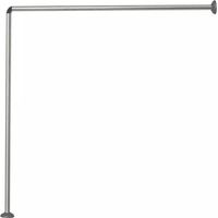 Bastone Per Tenda Doccia Universale Angolare A L Con Aste 90x90 Cm Argento 79520