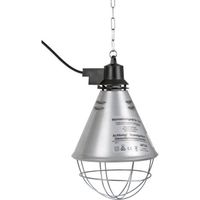 Chauffage infrarouge pour poussins et porcelets – Ø 21 cm en aluminium – Câble 2,5 m – 6 fentes d'aération pour circulation d'air – Kerbl