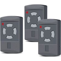 Hörmann 3er-Pack Ersatz-Handsender für Hörmann Garagentore, 40,685 MHz, 4 Kanäle, kompatibel mit HS2-40, HS4-40, HSE2-40, HSE4-40, HSM2-40, HSM4-40, graue Taste