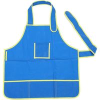 Tablier-blouse imperméable pour enfants, idéal pour les activités artistiques et le dessin (bleu)-Blue