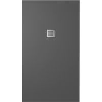 Receveur de douche rectangulaire 80x140cm en Marmoresina Noir Effet Pierre Hauteur 2,5cm Mod. Kos