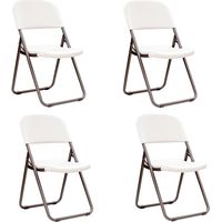 Lifetime Kunststoff Klappstuhl, 4er-Set 56x50x86 cm weiss
