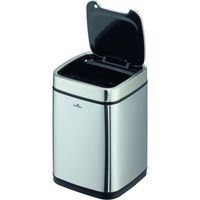 Papelera con sensor durable no touch 6l plata metalizado