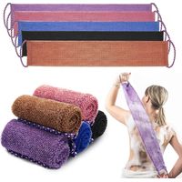 5 Pièces Eponge Africaine Exfoliante, Gommage Gant de Toilette Exfoliant Double Face avec Poignées Brosse Exfoliante Douce et Rugueuse pour Exfoliant, violet+bleu+café+noir+rose