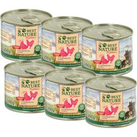 Best Nature Kitten Geflügelherzen + Reis, Nassfutter für Katzen - 6x 200g