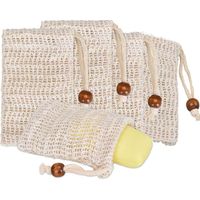 Sac à Savon en coton et lin, 5 Pcs Filet à Savon Sac de Stockage