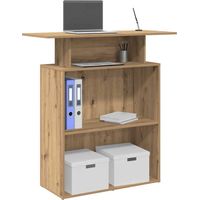 Vidaxl – Bureau droit chêne artisanal 100x40x104 cm – Bois d'ingénierie – Comptoir intégré – Rangement pratique pour bureaux et cliniques