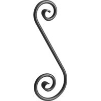 Riccio a S irregolare - Altezza 360mm Larghezza 130mm tondo liscio Ø14mm - Ferro battuto - Saldatura