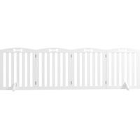 Barrera de seguridad para perros plegable 207,5 cm con pies extraíbles blanca