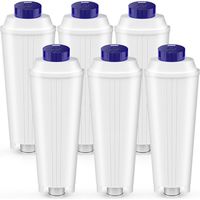 6 Pcs DLSC002 Filtres pour Delonghi Magnifica s, Dinamica,ECAM,ESAM,ETAM,Primadonna,BCO,EC Serie Machine à café, Cartouches de Filtre à eau pour Delonghi, pour Adoucir l'eau et Réduire le Calcaire