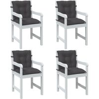 vidaXL Lowback Chair Cushions 4 pcs Melange Anthracite 100x50x7 cm Fabric