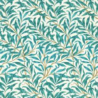 William Morris Design Willow Boughs Teal Wallpaper Paste The Wall Non-woven