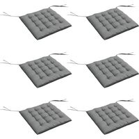Set mit 6 Gartenstuhlkissen, gepolsterte Outdoor-Kissen, hoher Komfort, mit Befestigungsbändern, Maße 40 x 40 cm (L x B).