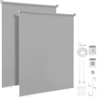 TolleTour 2X Estor vertical Estor de exterior para balcón Estor enrollable Pantalla exterior escamoteable Protección solar 180x140CM Gris