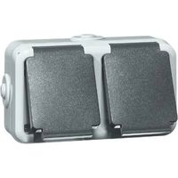 enchufe peha 6632wab doble ip44 montaje superficial