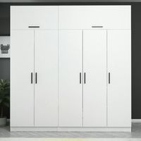 Armoire dressing blanche 7 portes vitrées 5 portants BYRON