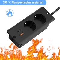 Afspoelbare aansluiting met USB en Type-C, 4-in-1 tafel aansluiting, 2-richting afspoelbare voedingsstrip, tafelblad ingebouwd met 2 m kabel, meerdere stekker voor aansluiting, meerdere aansluitingsst