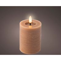 Vela de cera led color marrón ø7 x 11,2 cm